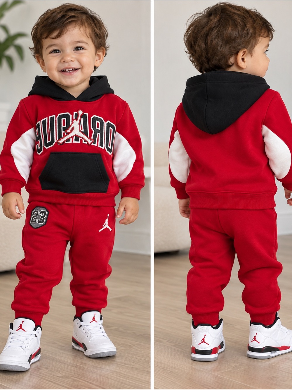 Kids Red Hoodie & Joggers Jordan Set 9-12 months